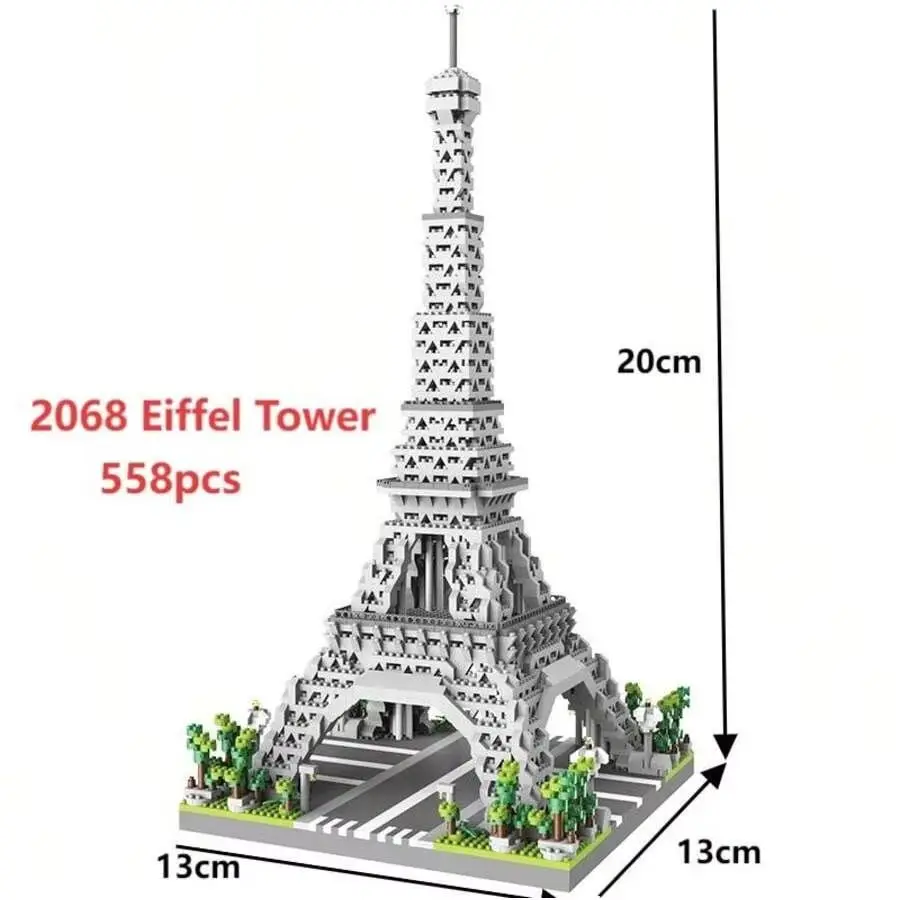 2237-teiliges Eiffelturm-Mikro-Partikel-Baustein-Modell-Souvenir, Ohne Beleuchtung, Romantische Heimdekoration, Geschenk für Liebste, Geschenk für Feiertage/Weihnachten/Neujahr – Detail 7