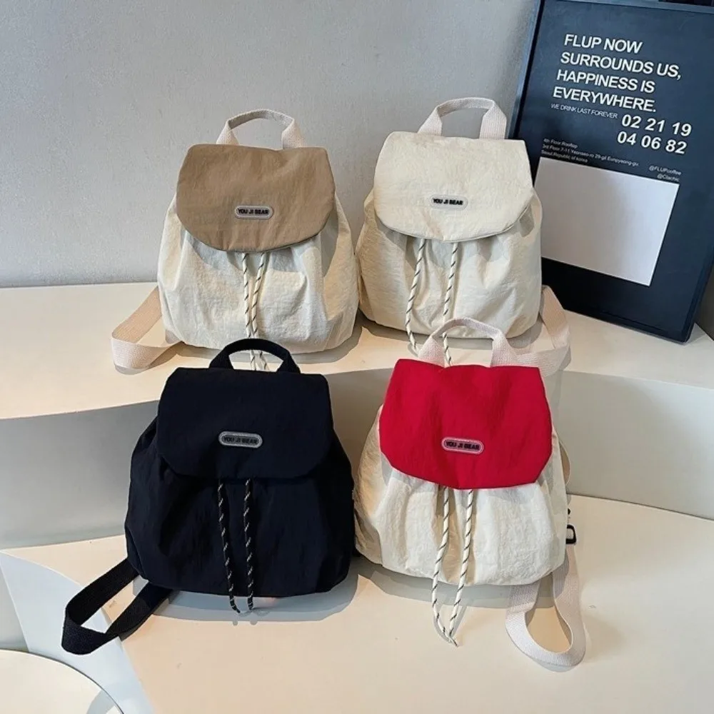 New Large Capacity Drawstring Backpack Waterproof Wearresistant Canvas Backpack Durable Lightweight Travel Backpack Casual Use