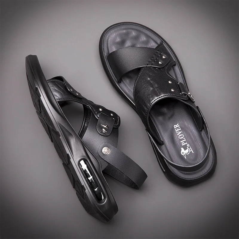 New fashion Mens Sandals Summer and Summer Dual-purpose Beach Shoes Cow Leather Thick Soled Shoes Casual Comfortable Shoes