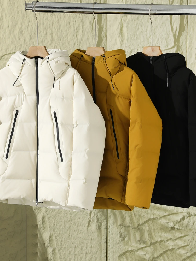 

Мужская утепленная куртка-пуховик 90 Du с капюшоном, ветрозащитная, осенне-зимняя, модная повседневная модель