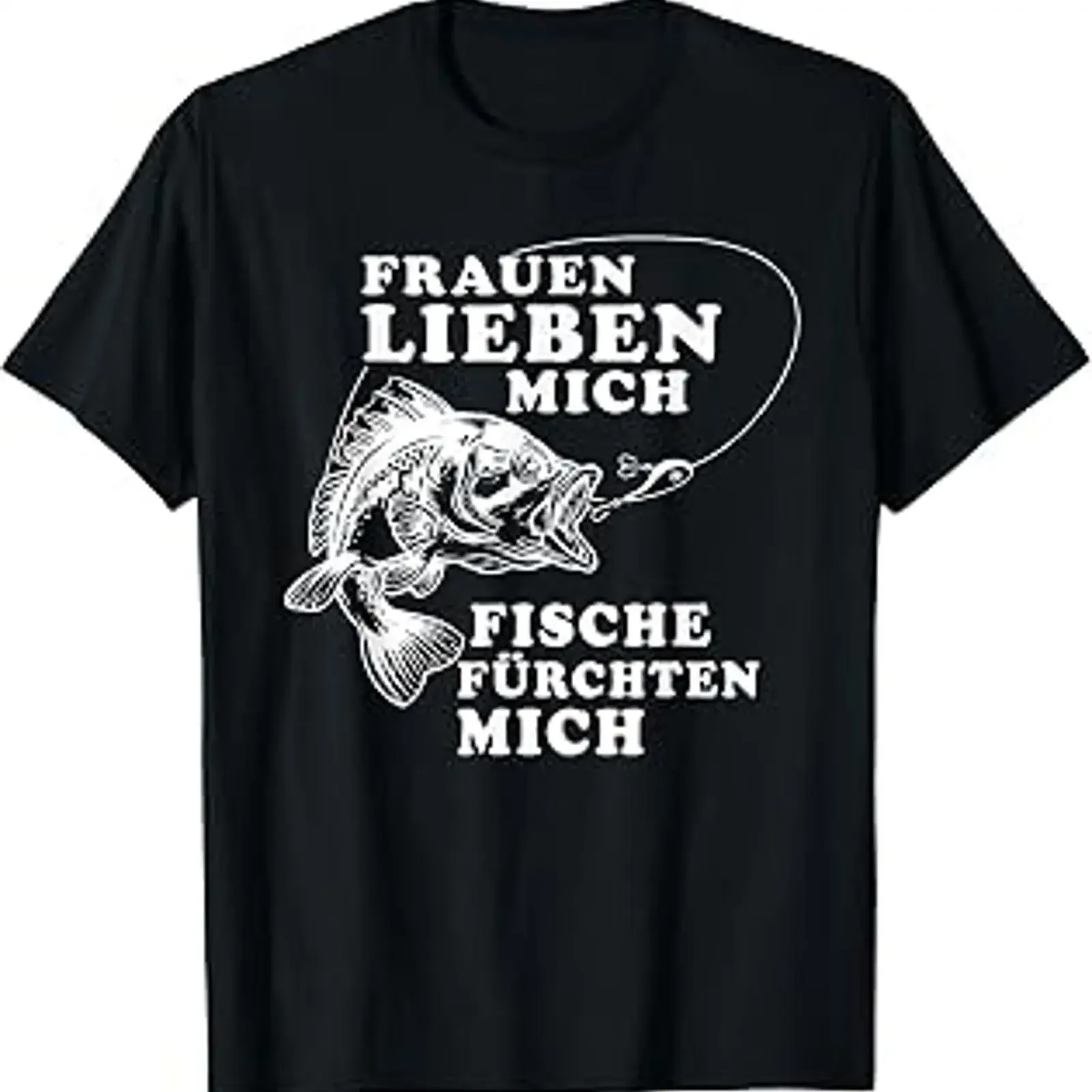 Frauen lieben mich, Fische haben Angst – lustiges Herren-T-Shirt im Vintage-Look, vielseitig, Designer-Kleidung, Unisex, weich, atmungsaktiv