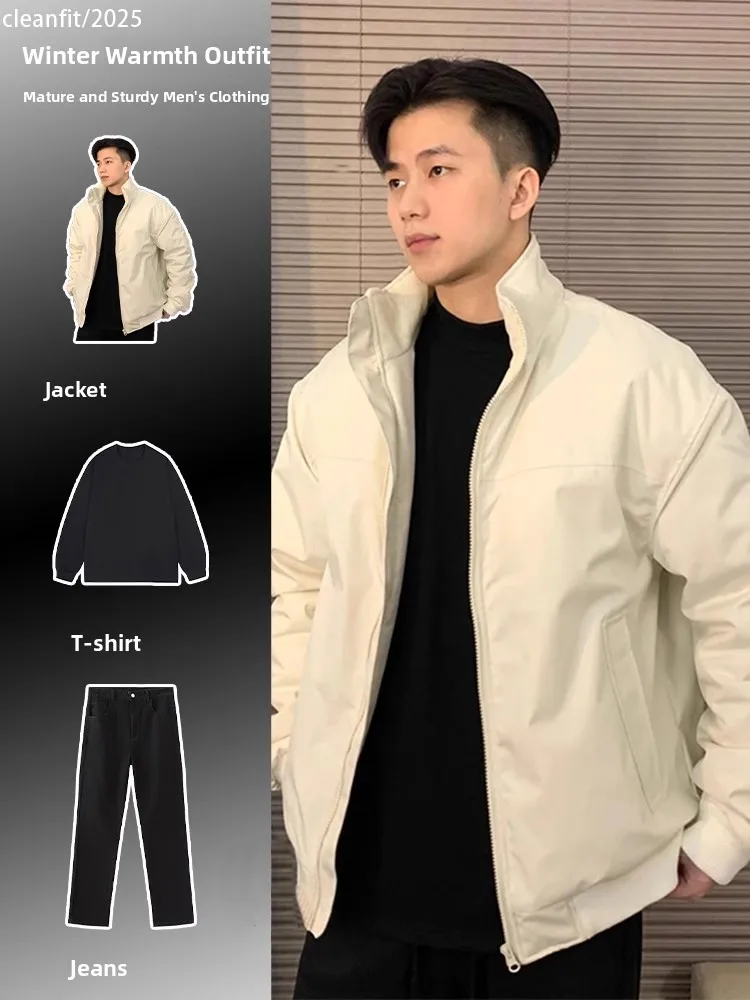

Trendy Men's Spring Autumn Set Tee-Proof Jaet Cotton Outerwear Mature Steady Men's Wear Casual Sportswear Ensemble