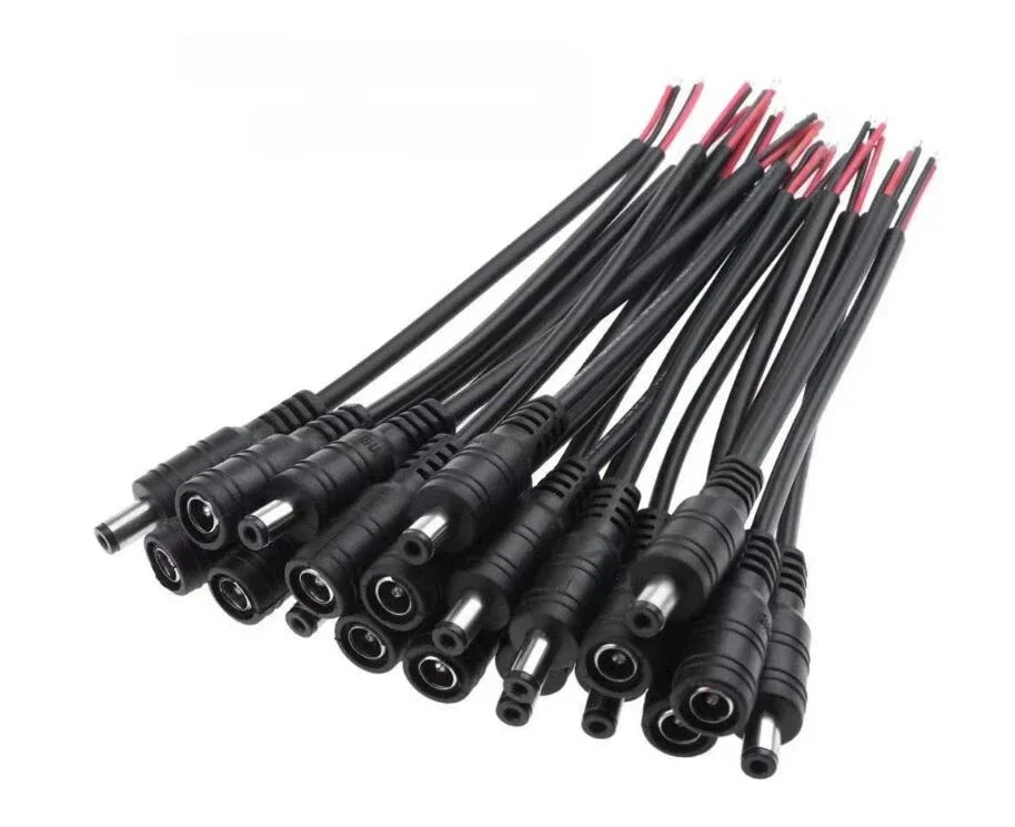 1/5/10 قطعة 5.5x2.1 مللي متر تيار مستمر ذكر أنثى كابل توصيل الطاقة سلك مهايئ الرافعة موصل ل CCTV لون واحد 3528 5050 LED مصباح لاصق #1