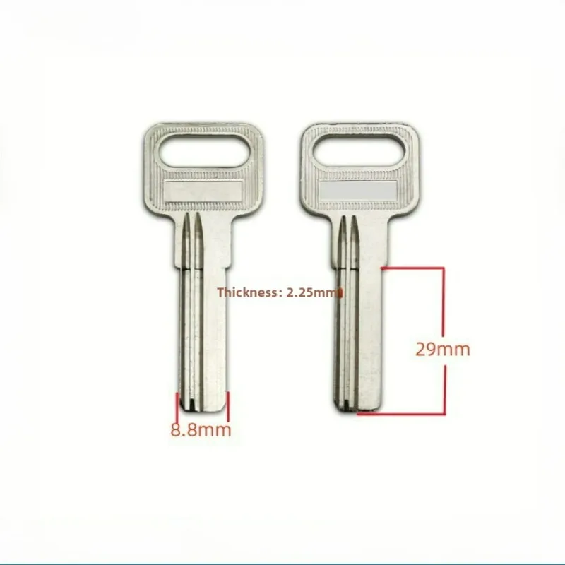 

6PC 29mm Long Commonly Used AB Anti-theft Door Key Blank, Rear Positioning Card Shoulder Neck Extended Key Blank
