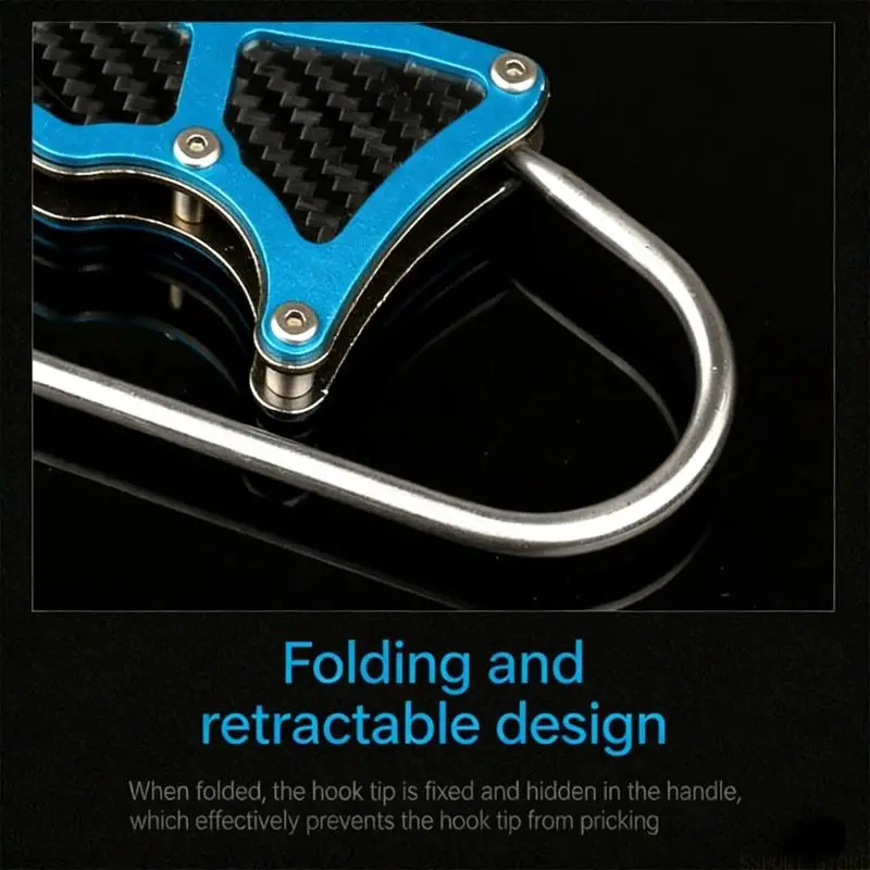U2JB Faltbare Angelhaken Remover Angelhaken Werkzeug Mit Carbon Fiber Für Salzwasser Und Süßwasser Angler Angeln – Detail 5