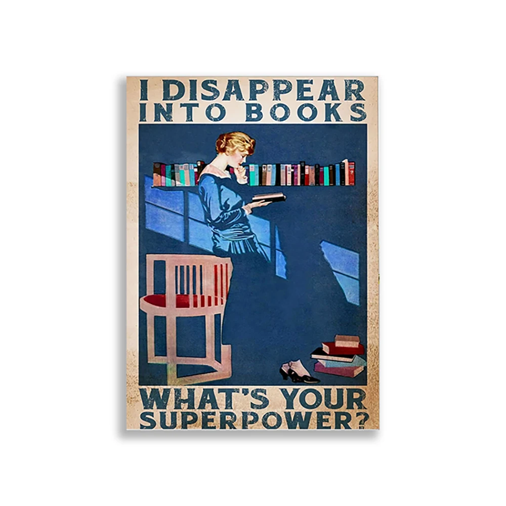 I Disappear Into Book What's Your Powerful Poster/Book Poster/ Reading Wall Art/ Love Reading Poster