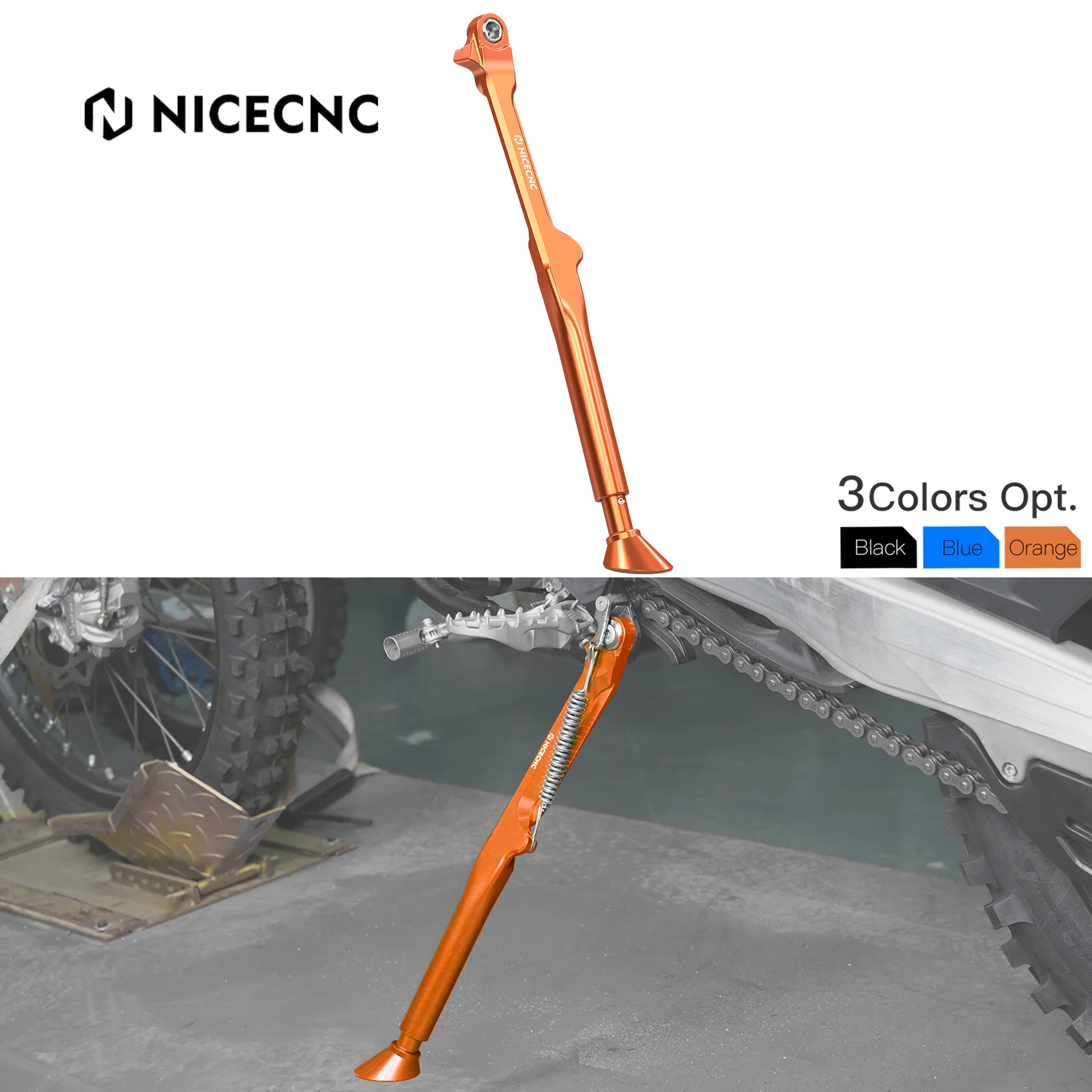 NICECNC For KTM EXC 300 2024-2025 EXCF 350 EXC 450 XCW 300 XCF-W 450 500 XW-F Adjustable Kickstand Side Stand XC XCF 2023-2025 - Image 2