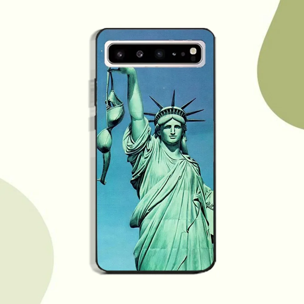 Funny Statue Of Liberty Phone Case For Samsung Galaxy A52 A12 A51 S21 Edge S22ULTRA S23 S24 S20LITE Plus Ultra Black Cover