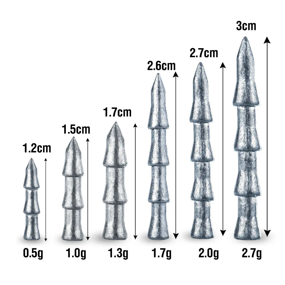 LHFSH 10Pcs Nail weights Sinkers Worm lure Weight Insert Fishing Sinkers Wacky Rig Trout Bass Fishing Neko Rig Fishing Tackle view 2