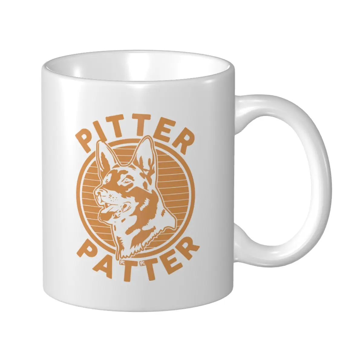 Mark Cup Mug Funny Pitter Patter - Dog German Shepherd Dog Rescue Woof Coffee Mugs Tea Milk Water Cup Travel Mugs Office Home