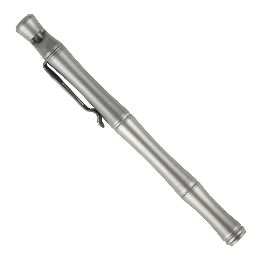 Titanium  Alloy Outdoor Survival Whistle Pen Ballpoint Pen Multi Tools Signature Pen with Clip Emergency Whistle