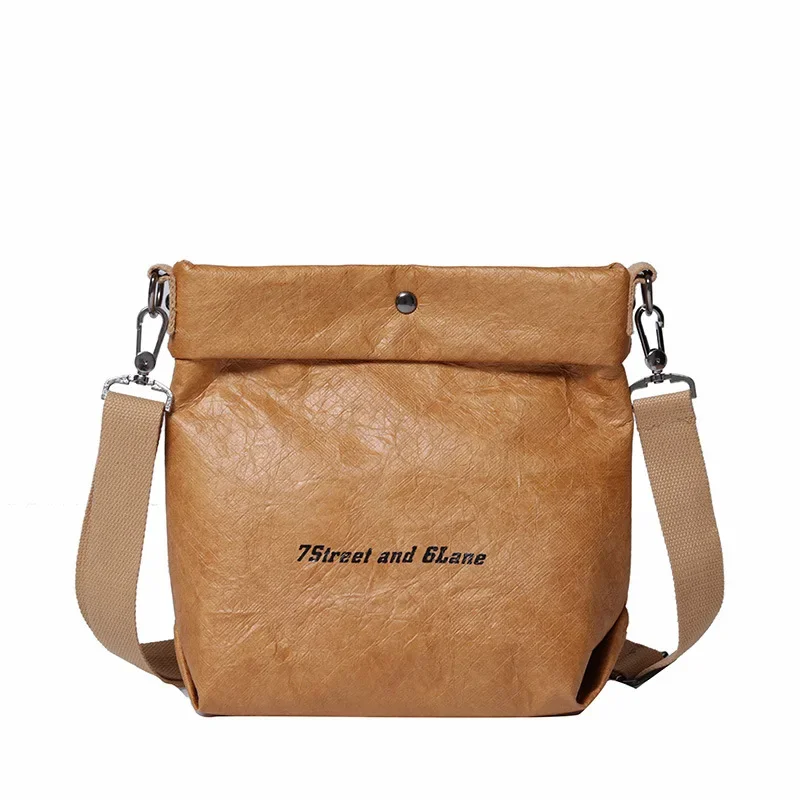 Women\'s Handbag Waterproof Personality Small Bucket Bag Kraft Paper Roll Envelope Bag Ins Shoulder Bags Party Clutch Purse