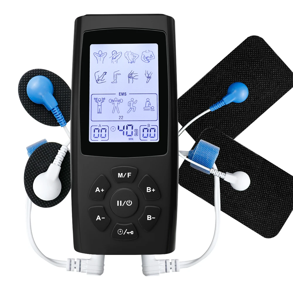 TENS Unit Rechargeable Muscle Stimulator 28 Modes EMS Dual Channel for Body Pain Muscle Portable Acupuncture Pulse Massager Tool