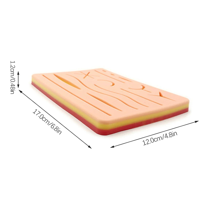 Siliconen huidpad Hechtingstraining Chirurgische wond voor chirurg Medische oefentraining Traumatische hechtingsoefening Huidgebruik