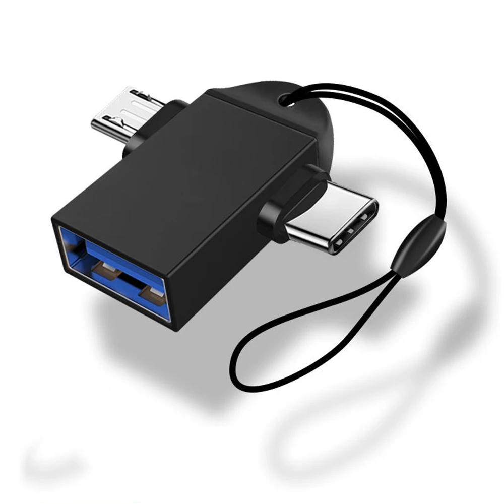 Mini 2 in 1 OTG Adapter USB 3.0 Female To Micro USB Male and Type C Male Connector Aluminum Alloy Converter For Xiaomi Samsung