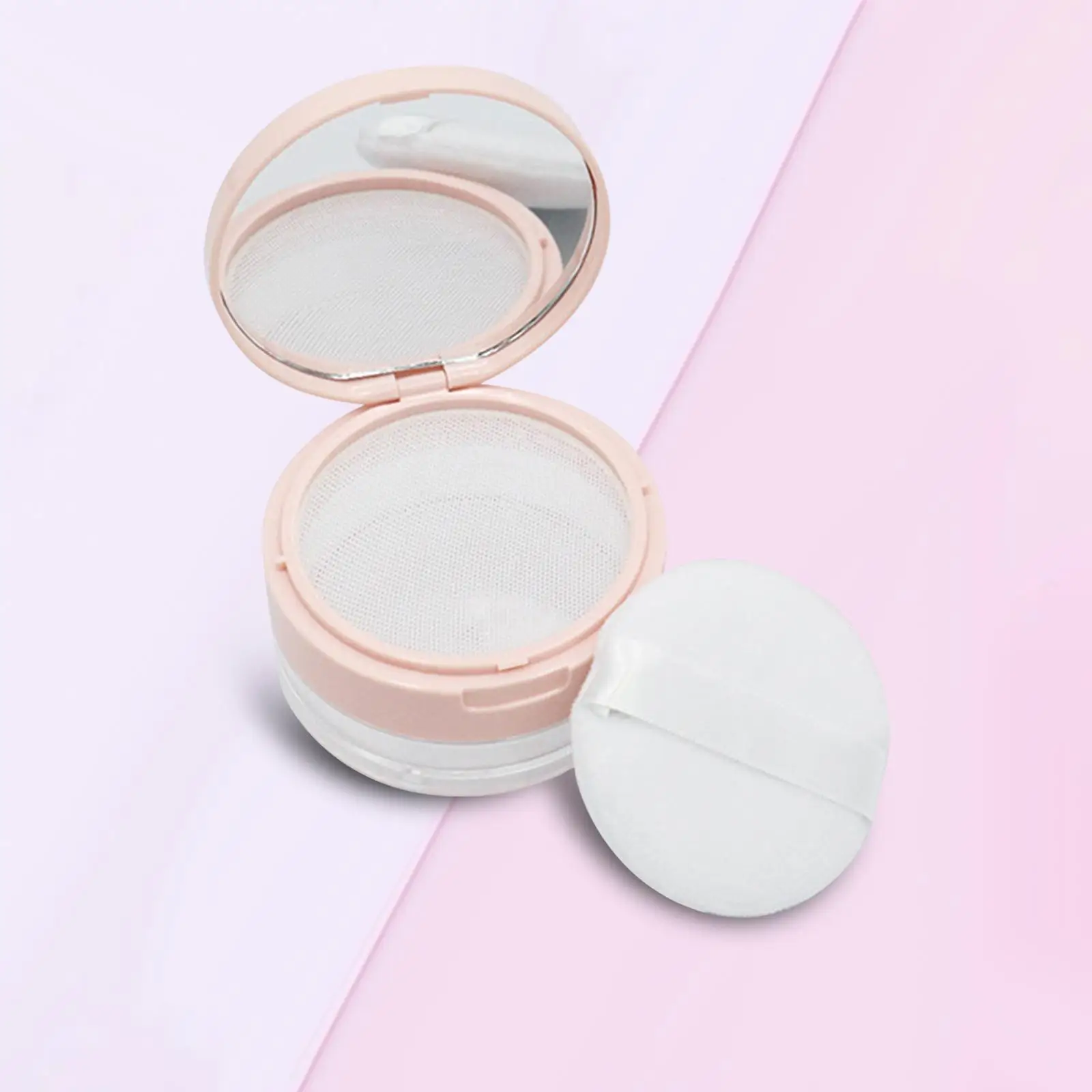 DIY Makeup Powder Container 20g Portable Reusable Compact Box Flip Lid Sifter Puff Mirror for Face Powder Cosmetics