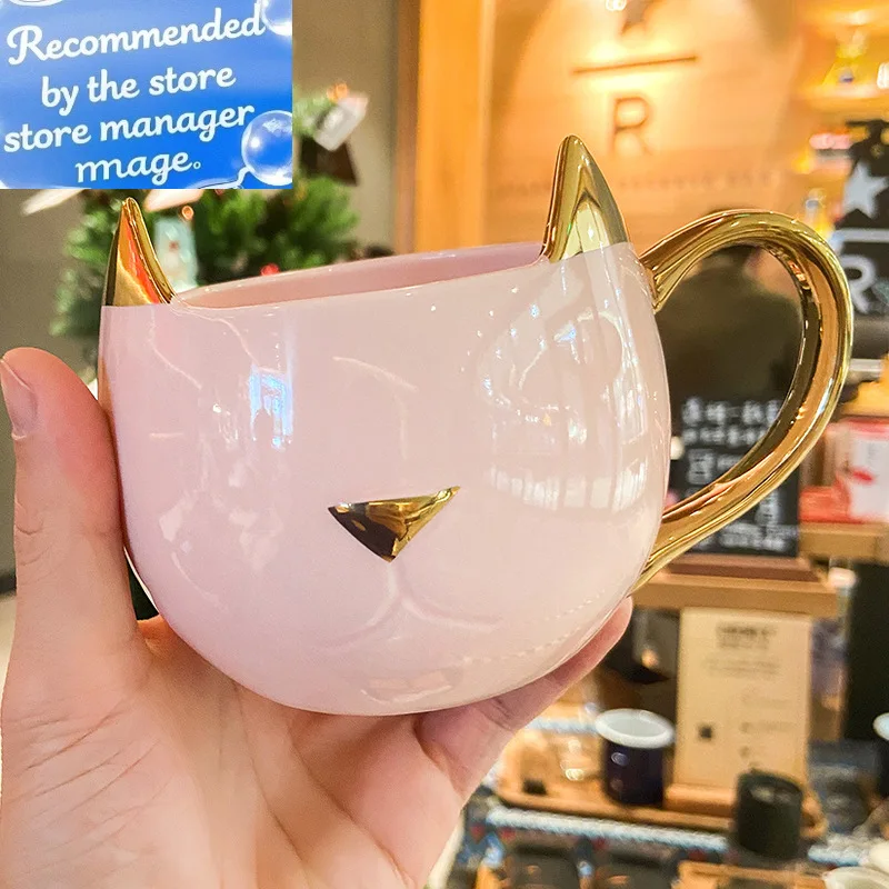 

Golden Cat Coffee Cup Tea Cups and Mugs Mug for Coffee Funny Drinkware Kitchen Dining Bar Home Garden