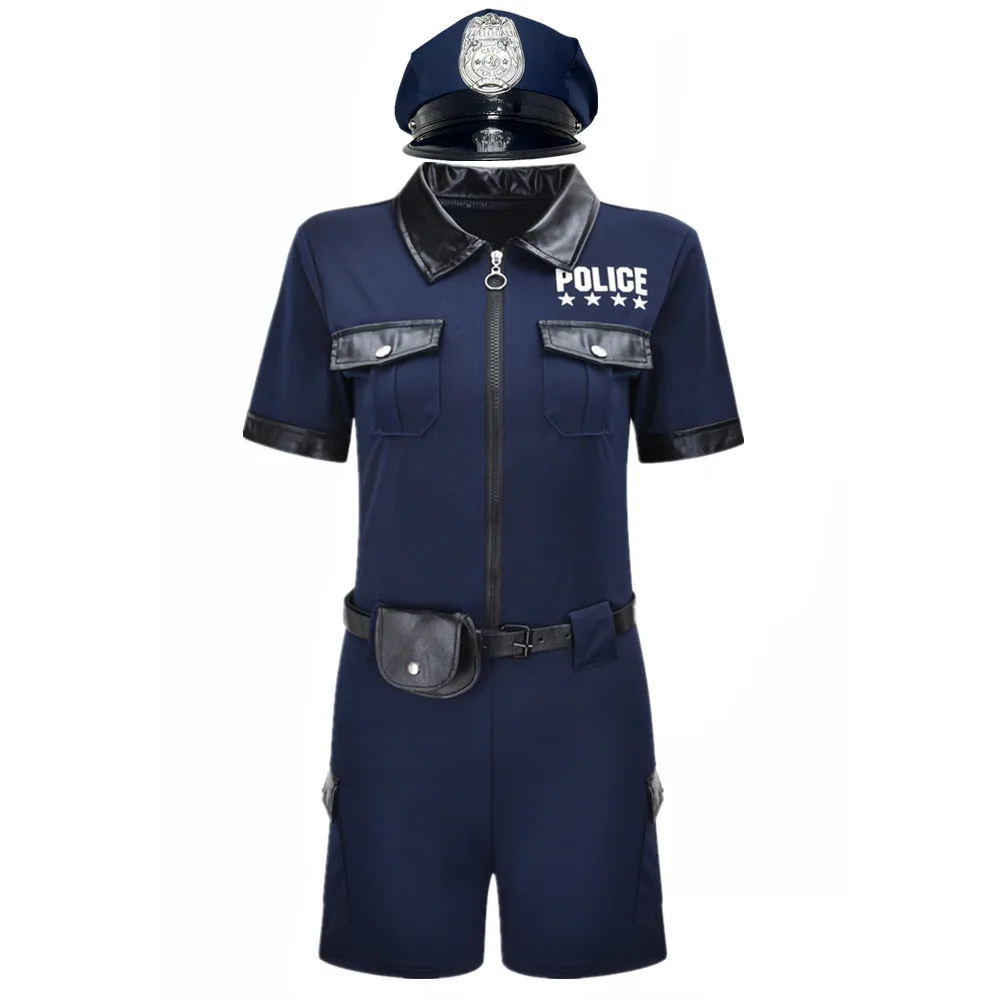 

Police Officer Cosplay Costumes for Women Adult Cop Outfit Halloween Carnival Policeman Sexy Fancy Party Dress