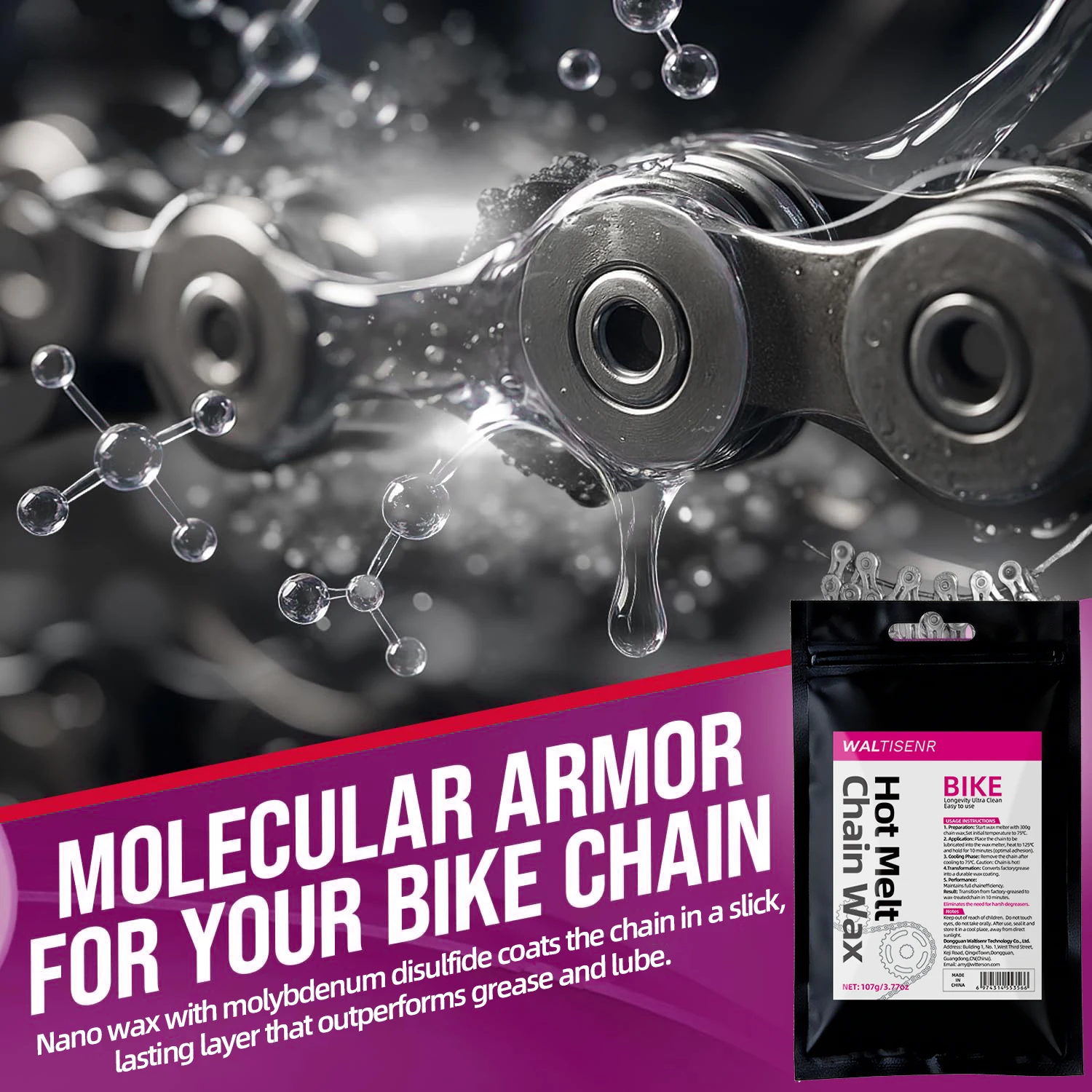 Heißschmelzendes Fahrradketten-Schmiermittel mit Ultra-Low-Friction-Formel – Langlebiger, überlegener Antriebsschutz – Detail 4