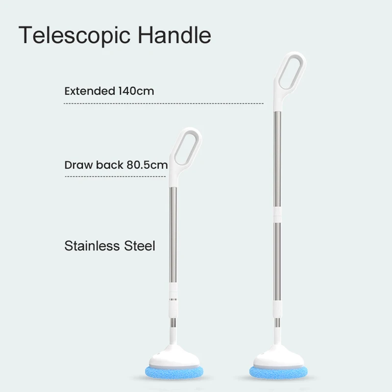 Detergente elettrico senza fili per uso domestico spazzola impermeabile strumento di pulizia portatile per la pulizia dell'auto della finestra con mocio di pulizia sostituibile