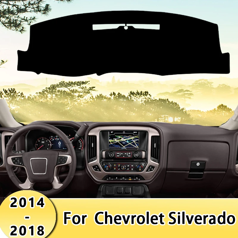 

Car Dashboard Cover Sun Shade Mats Avoid Light Pads Instrument Panel Protective Carpets For Chevrolet Silverado 2014-2018 2015