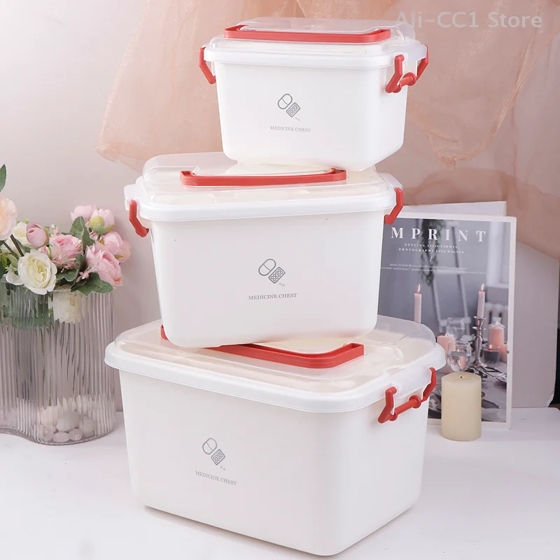 Large Capacity Medicine Box Portable Home First Aid Medical Kit Family Emergency Medicine Box With Multi-layer Drug Storage Case