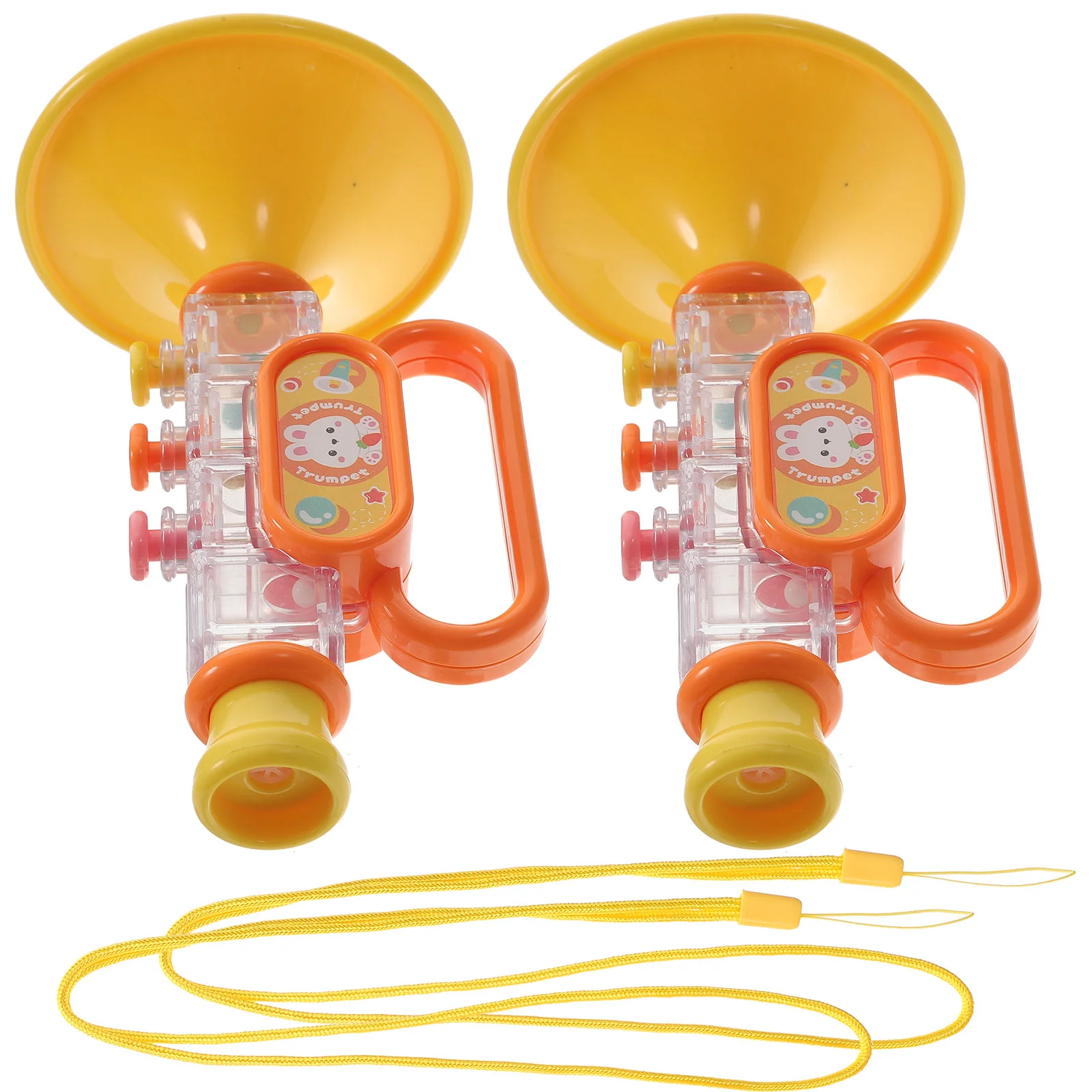 2 Pcs Baby Trumpet Toy Simulation Kids Enlightenment Toys Natural Sound Plastic Musical Portable Instrument