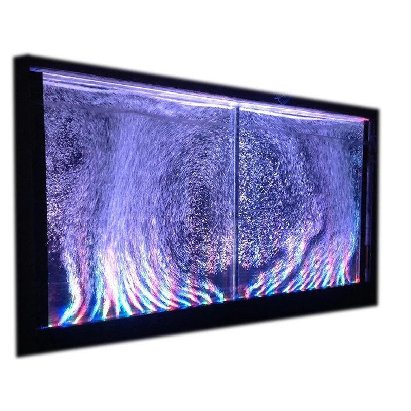 

Customization.Luxury Make Water Curtain Colorful LED Lights air Bubbles clear Acrylic Water Curtain Fountain