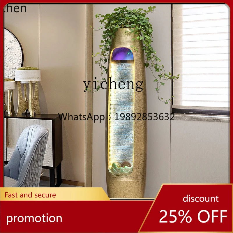 

YFY lucky water curtain wall floor-to-ceiling flowing water ornament living room office feng shui wheel circulation
