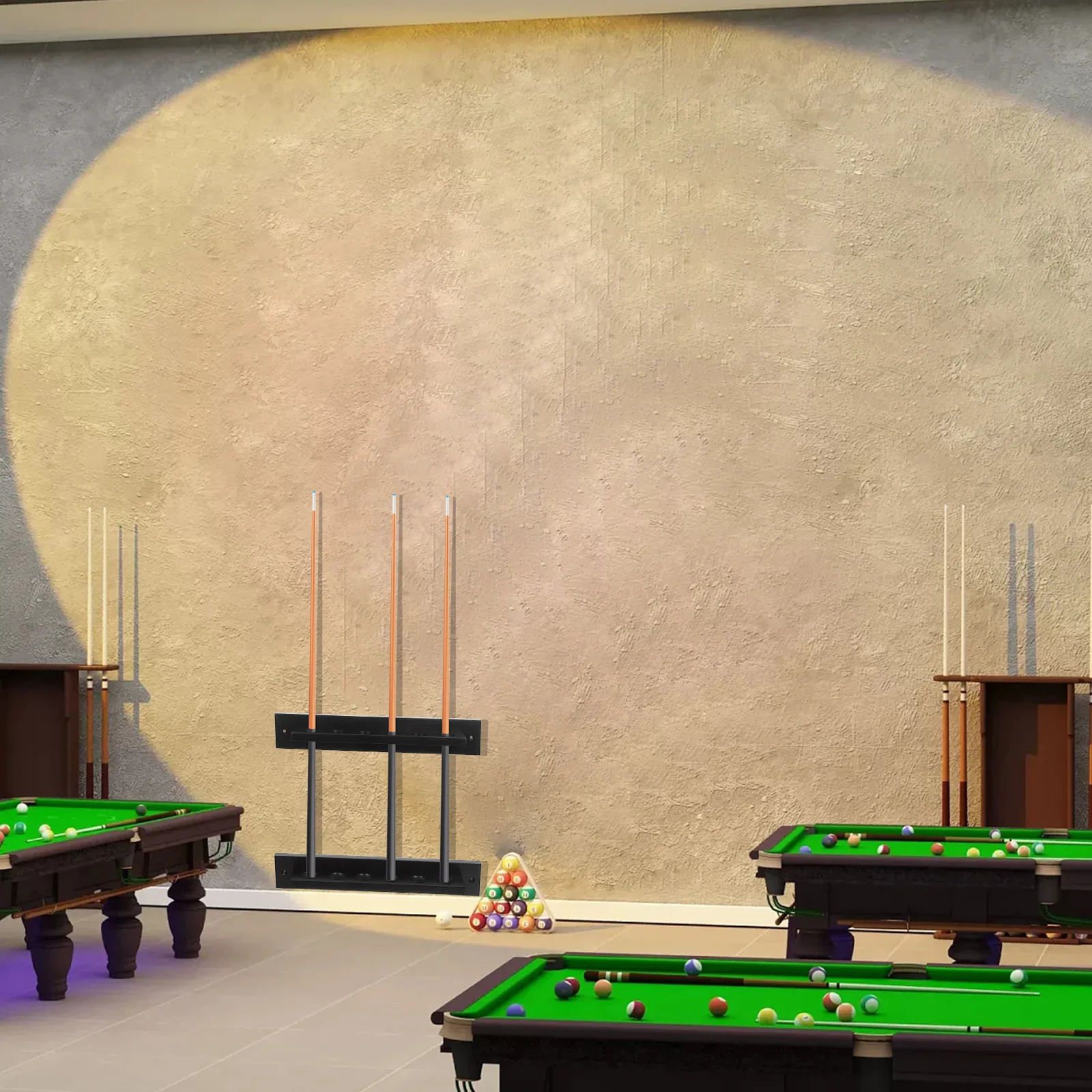 

Solid Wood Wall Mount Billiard Cue Rack 6 Cue Storage Pool Stick Holder Space Saving T Shape Pool Room Organizer