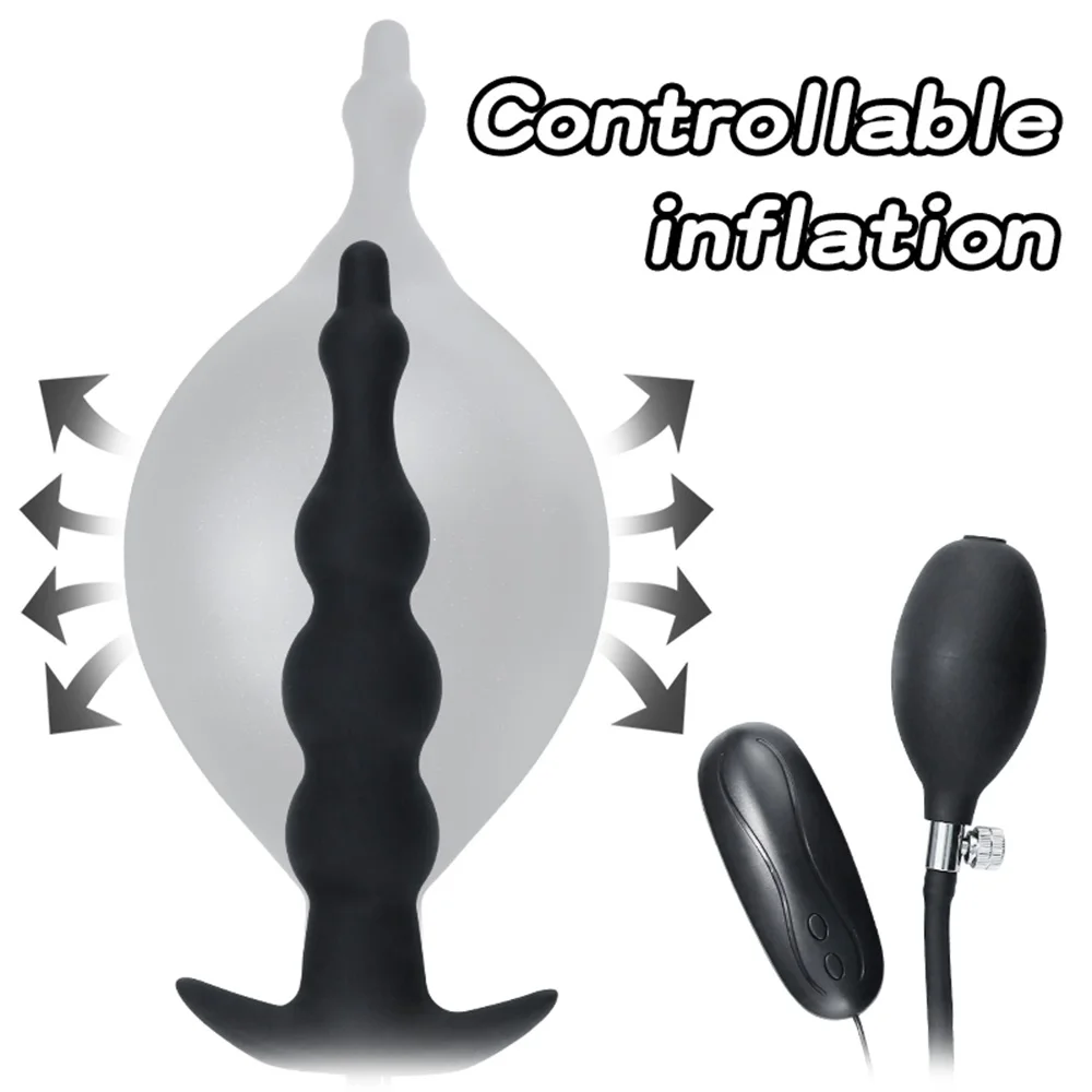 Anal Plug Vibrator Inflatable Pull Beads Vaginal Butt Anal Dilator Prostate Massager Stimulator Adult Sex Toys for Couples