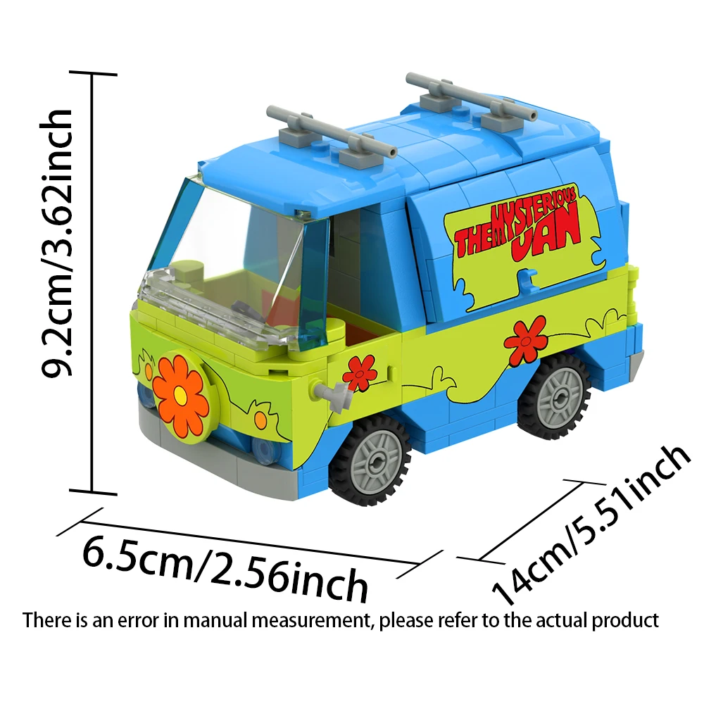 MOC Mysteryed Machine Car Model Kit Building Blocks Movie Scooed Doo Panel Van Cartoon Vehicle Bricks Toys For Kids Gifts