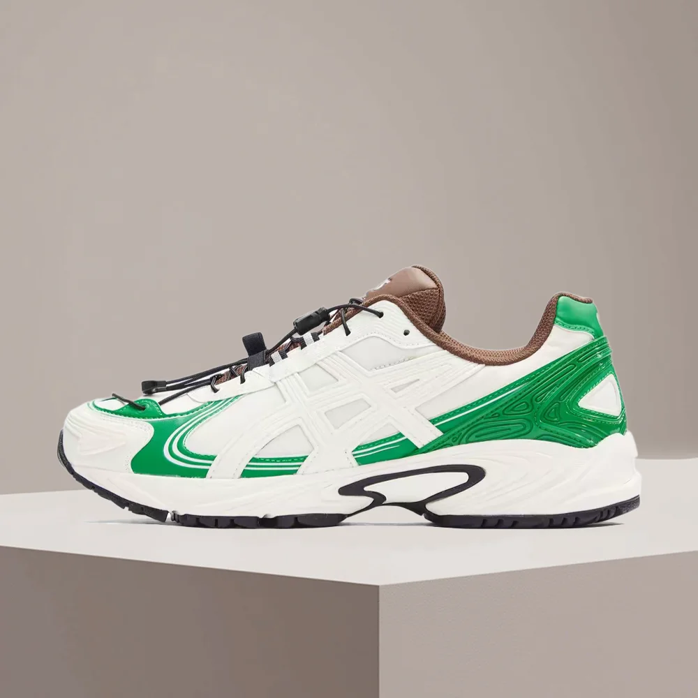 ASICS Gel-Kahana TRV4 Retro Versa – прочные низкие повседневные кроссовки для мужчин и женщин в бежево-зеленой расцветке, модель 1203A586-100