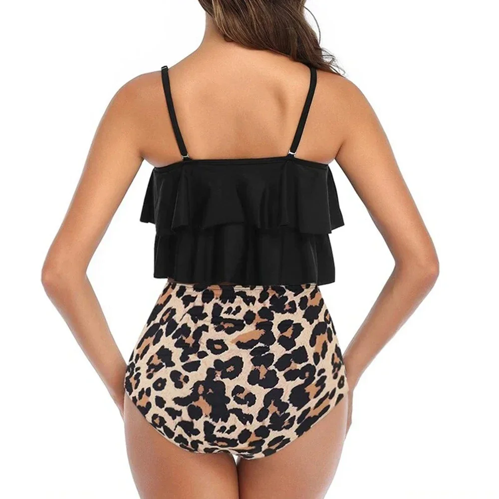 Conjunto de Tankini de cintura alta para mujer, traje de baño Sexy de dos piezas, bañador de talla 8 colores