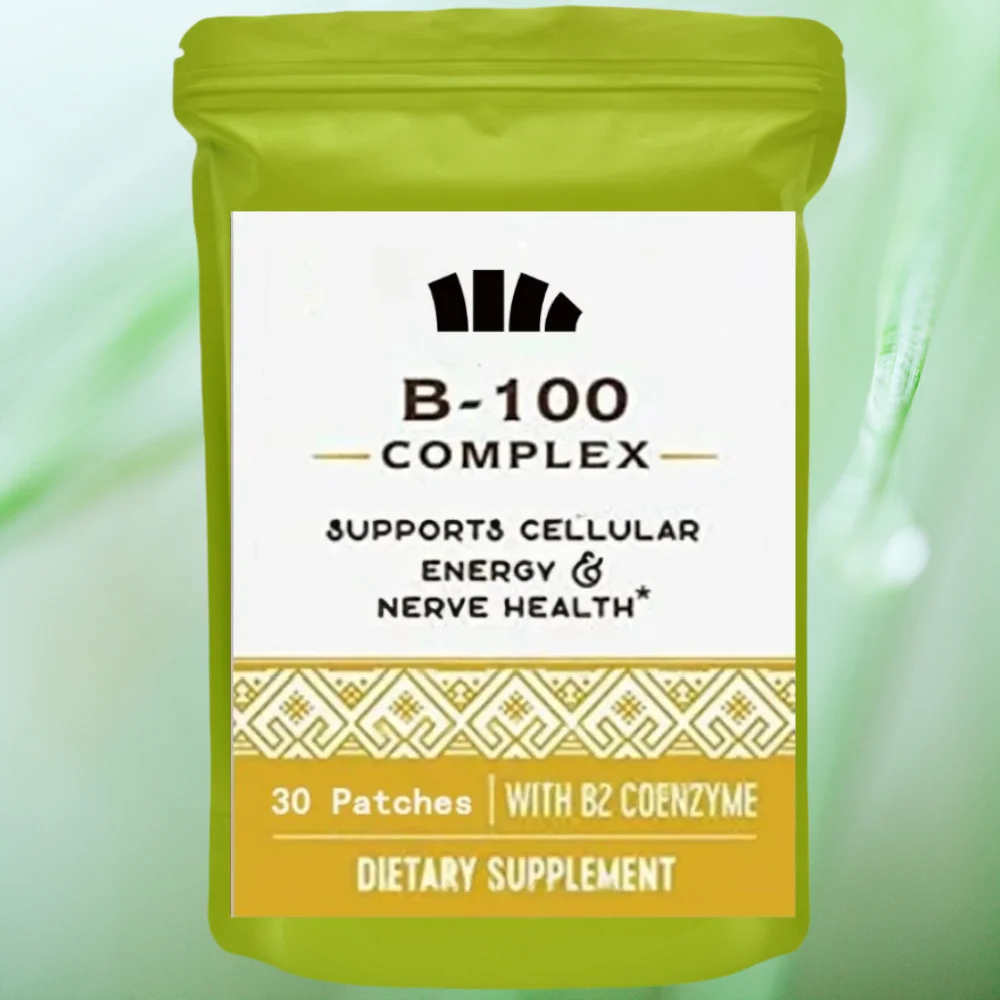 Complejo B-100 Vitamin B Complex Transdermal Patches All B Vitamins Folic Acid, Vitamin C Immune, Energy & Metabolism 30 Patches