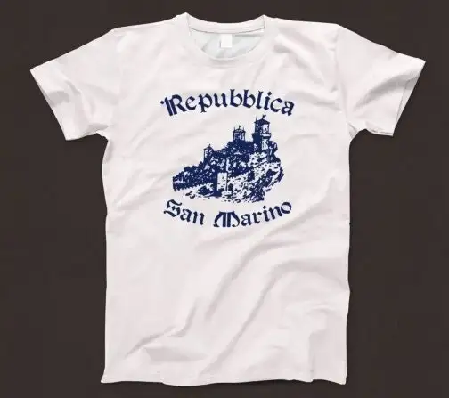 Repubblica-Camiseta de San Marino, camisa blanca Retro, 883