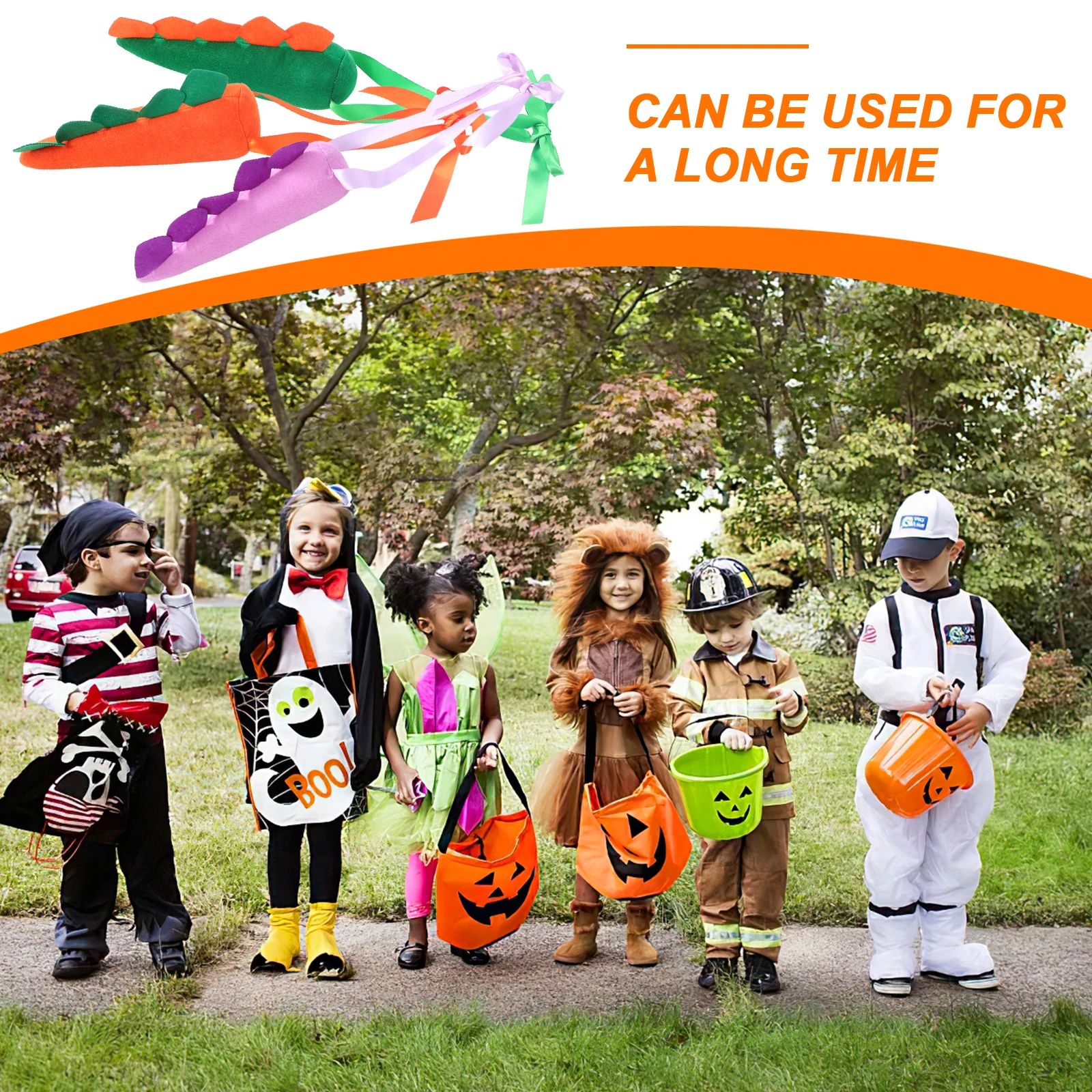 

3pcs Dinosaur Tail Props Adorable Costume Accessories Felt Cloth Lightweight Comfortable Cosplay Animal Party Performance