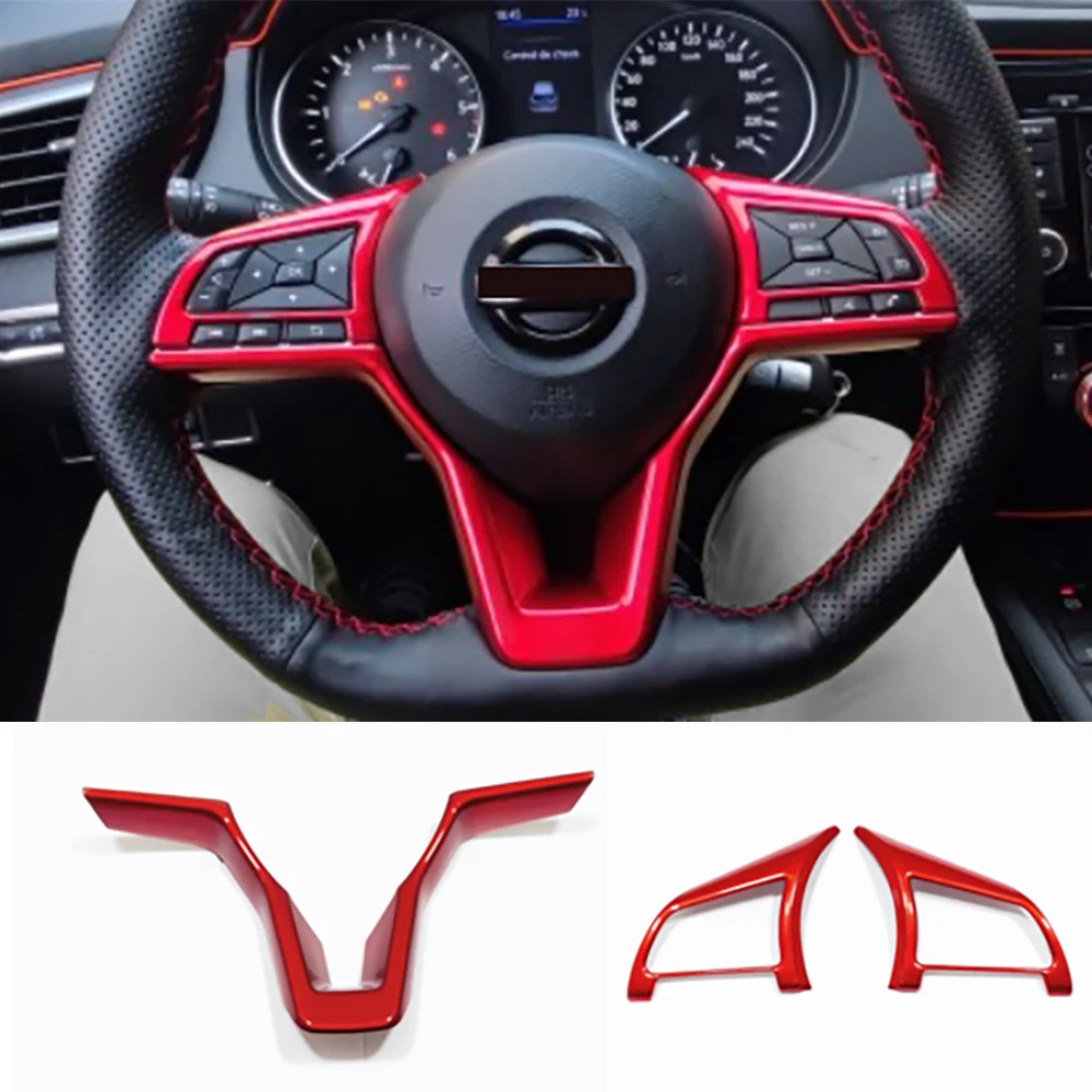 

Red Steering Wheel Panel Trim Mouldings For Nissan Qashqai J11 2017 2018 2019 2020 2021 Car Styling