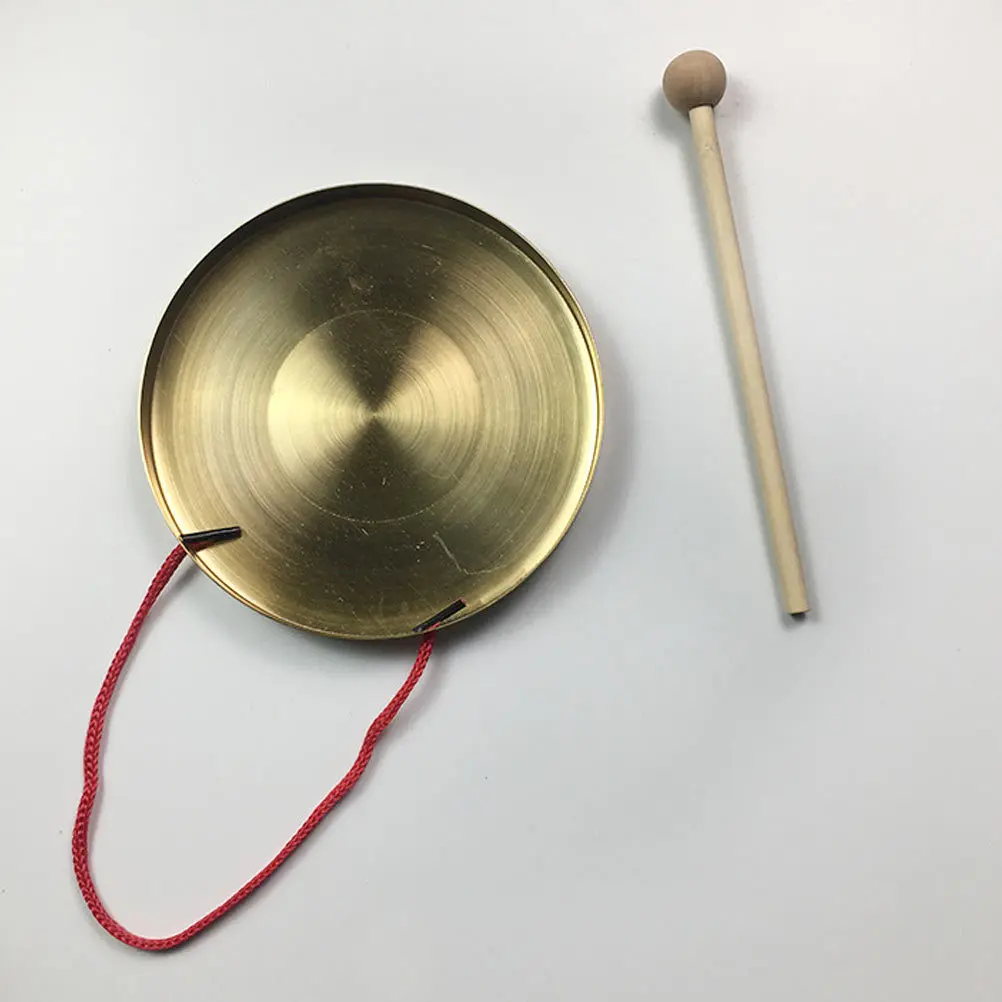 

1Set Mini Copper Gong Hand Gong Durable Music Instrument for Festival Party Company Opening Basketball Game Celebration