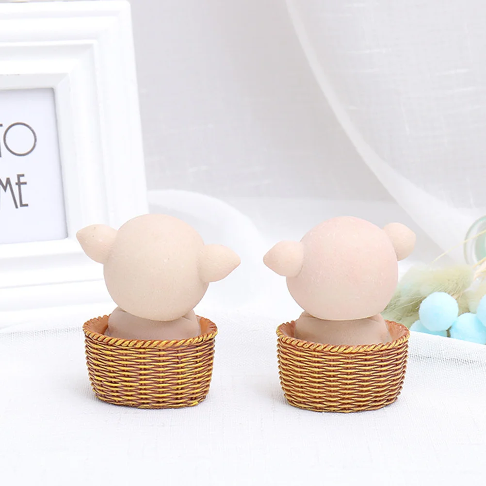 

1 Piece Resin Pig Ornament Head Shaking Car Decor for Car Dashboard Home Living Room Bedroom Decor Blue Pig Ornament
