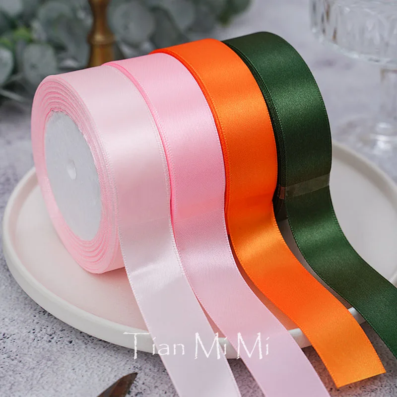 Satin Ribbon 25yards/Roll 6mm 10mm 15mm 25mm 38mm 50mm Sash Gift Wrap Bow Handmade DIY Craft Christmas Wedding Party Decoration