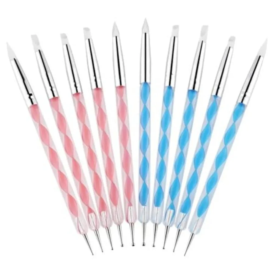 

0 PCS Dual-Ended Nail Art Dotting Tools Silicone ing Pens Manicure DIY ration Nail Art Design