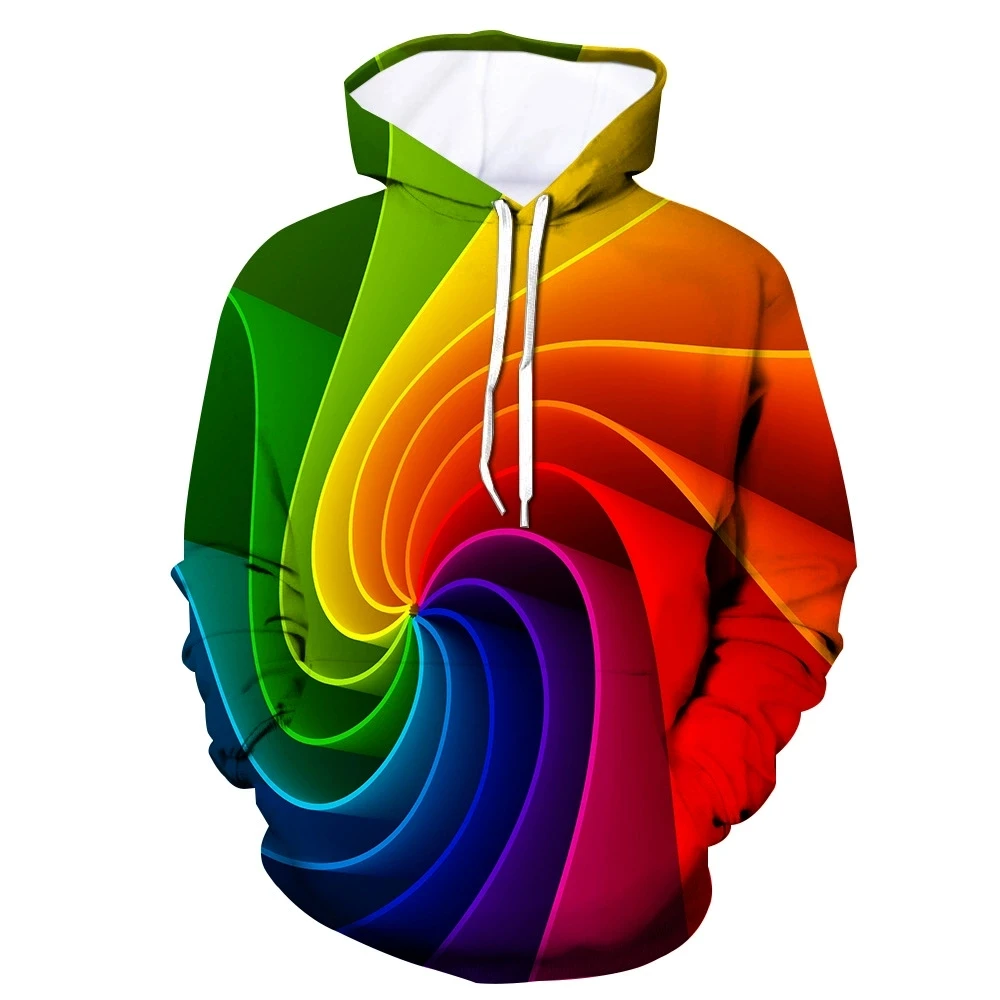 Fashion Abstract Swirl 3D Print Hoodie Men Women Hoodies Streetwear Oversized Pullovers Hooded Sweatshirts Male Tops Clothing