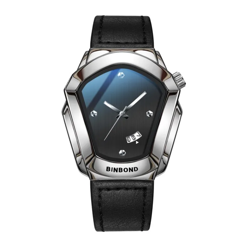 BINBOND New Men Quartz Wristwatch Motor‑cycle Style Large Dial Luminous Fashion Trendy Student Male Business Casual Watch