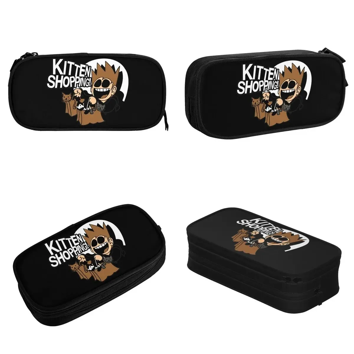 مضحك Eddsworld هريرة التسوق صندوق أقلام كرتوني طبقة مزدوجة سعة كبيرة للأطفال اللوازم المدرسية القلم هدية مفاجئة