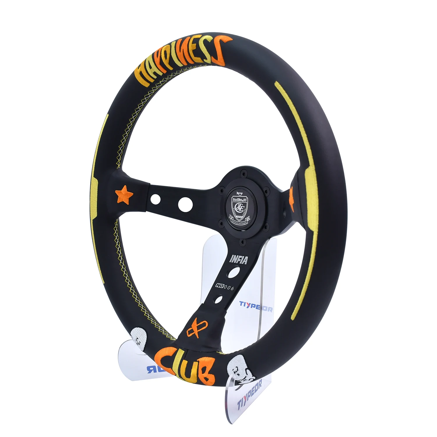 

Universal Racing Steering Wheel Leather Aluminum Alloy Embroidery Modified Accessories Auto Parts Car Steering Wheel