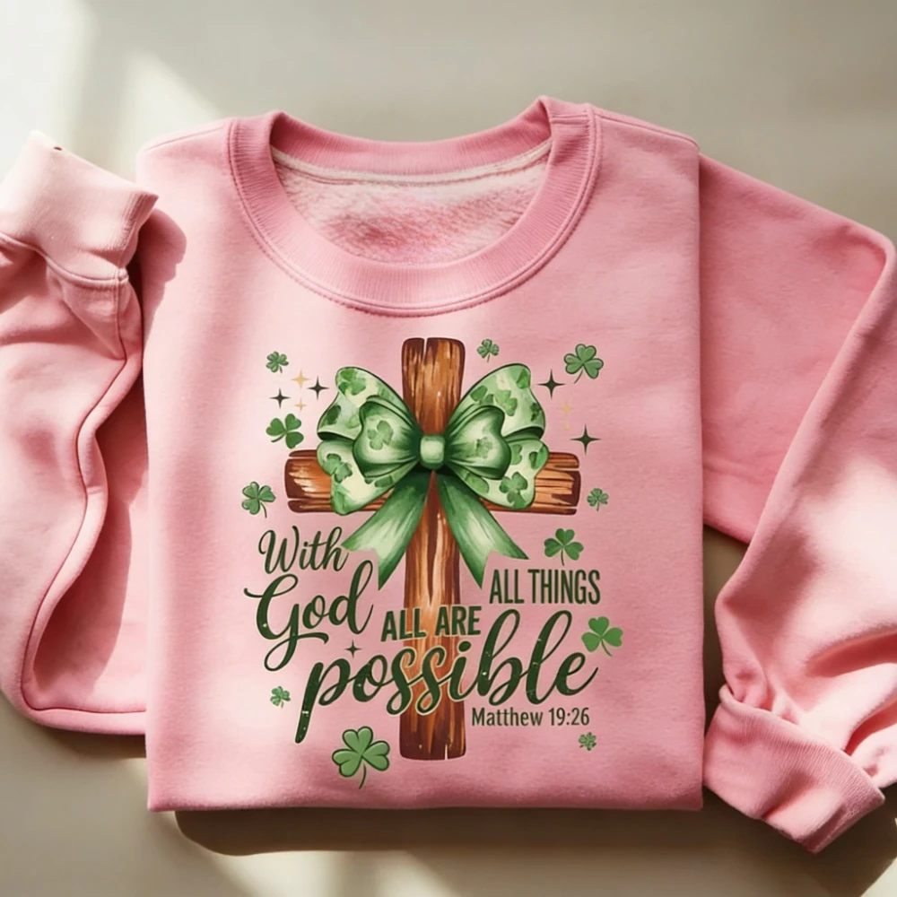 

Одежда ко Дню святого Патрика: христианские топы с крестом, коquette-пуловеры с бантом, удачливые женские уличные топы