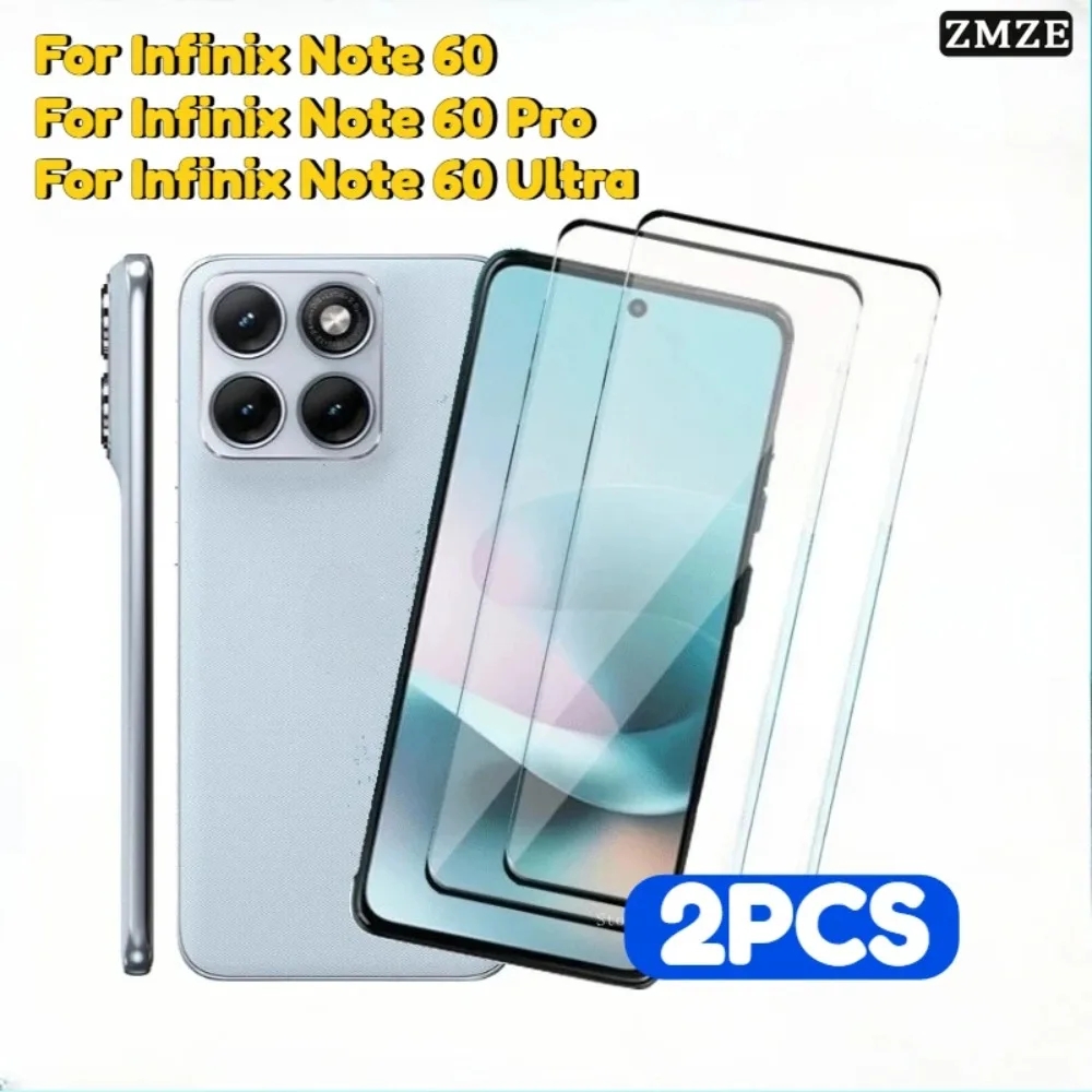 

2Pack For Infinix Note 60 Ultra HD Tempered Glass Film For Infinix Note 60 Pro Edge Glue Screen ProtectorsFor Infinix Note 60
