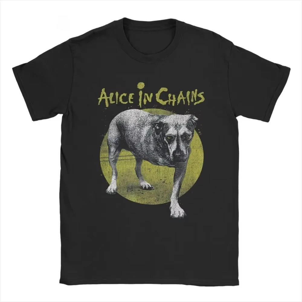 Novedad Alice in Chains Band Dog camisetas hombres mujeres cuello redondo Camisetas de algodón Heavy Metal música manga corta ropa camisetas