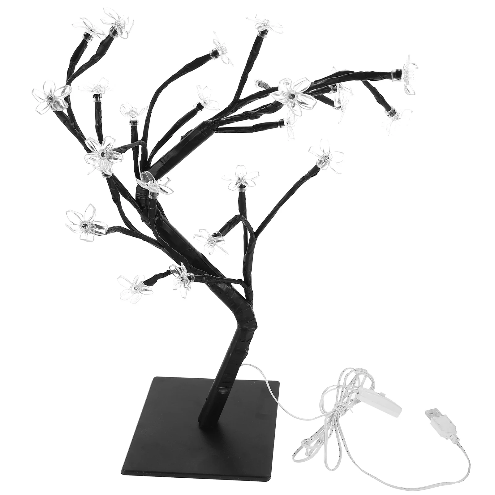 

1pc Fiber Optic Flower Tree Light Table Desktop Lamp Creative USB Decorative Home Office Wedding Party Decoration Gift